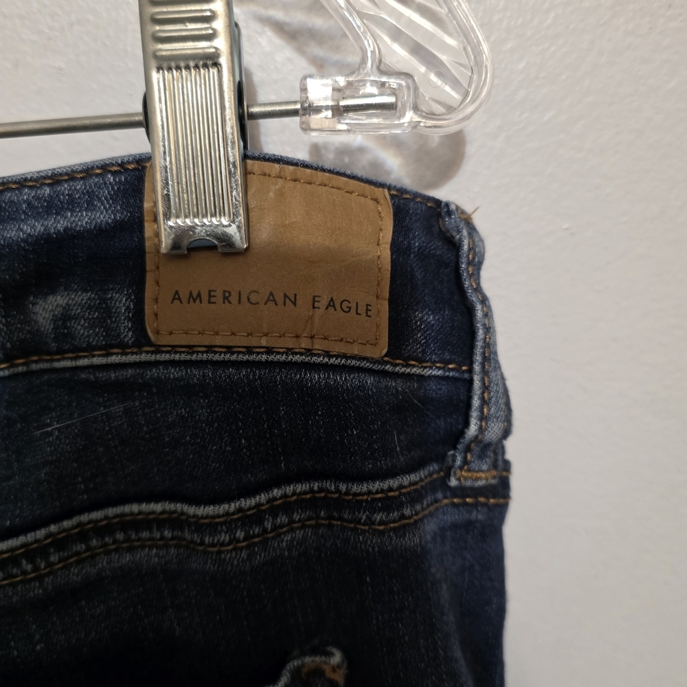 American Eagle Outfitters Dark Blue Skinny Jeans 14 Regular - Picture 4 of 6